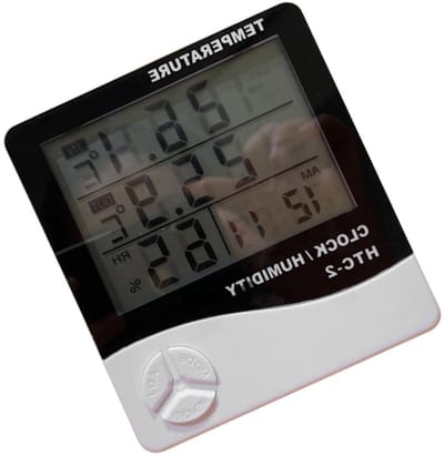 Digitale Weerstation - Klok Thermometer - Binnen Buiten - Waterdicht Ontwerp - 22x22mm - Wit