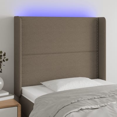 vidaXL - Hoofdbord - LED - 93x16x118/128 - cm - stof - taupe