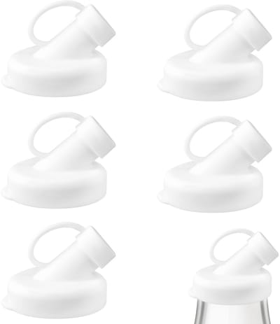 Dailygoods- Melkflesdeksels 6 Stuks - Siliconen - Lekvrij - Gietopening - Geschikt voor Zelfgemaakte Dranken - 48mm Diameter - Eenvoudig in Gebruik - Flesdeksels