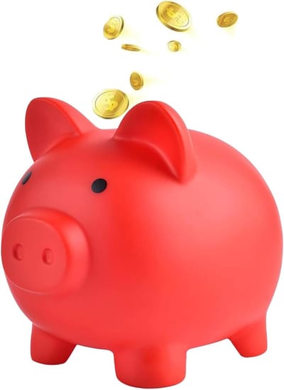 Spaarvarken, Piggy Bank, Geluksvarken Spaarpot voor Kinderen, Munten Spaarpot voor Bruiloften, Kerstmis, Halloween, Verjaardagsgeschenken (Rood，15*12*13.5CM)