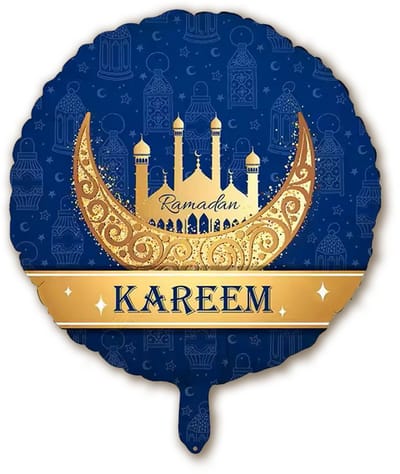 Q2P - Ramadan Decoratie - Ballon - Eid Mubarak - Feest Versiering - Islam - Helium Ballonnen - Blauw