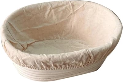 Brood Rijs Manden - Brood Mandjes - Brood Bakken - Natuurlijk Rotan - XS 17x12x8cm - Houtkleur