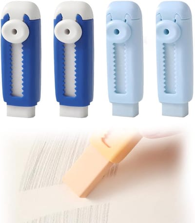 Uitschuifbare Gum Pen Pastel - Mechanische Gumhouder met Schuiffunctie - Navulbare Gummetjes voor School & Tekenen - Cute Stationery voor Kinderen