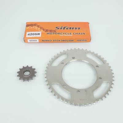 sifam kettingset voor motorfiets rieju 50 mrt sm 2009 tot 2020 13x50 steek 420 Ø105mm nieuw