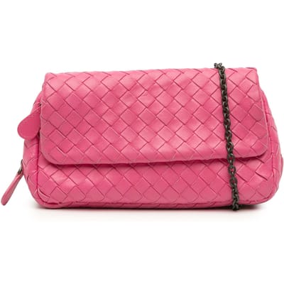 Tweedelige Mini Nappa Intrecciato Uitbreidbare Ketting Flap Crossbody