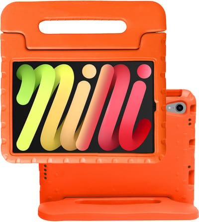 Hoes - Geschikt voor Apple iPad Mini 7 (2024) - 8.3 inch - 7e Generatie - Kinderhoes Shockproof Bumper - Kidsproof Case - Tablet Hoesje - Kinder Hoes Cover - Oranje