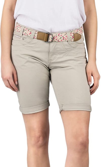 DENIMFY Dames Short DFPia regular/straight Beige S Volwassenen Bermuda met riem