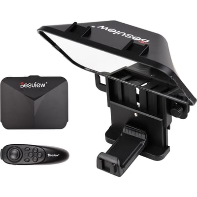 Bestview T3 Verbeterde Smartphone/Tablet/DSLR Camera Teleprompter Prompter met Afstandsbediening Lens zwart