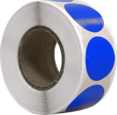 500 Etiketten Rond Blauw 20 mm op Rol - Sluitzegel - Markeringspunten - Blanco ronde stickers - DULA