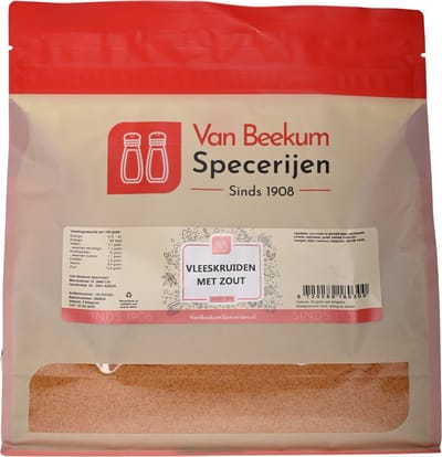 Van Beekum Specerijen - Vleeskruiden Met Zout - 2 KG (hersluitbare stazak)