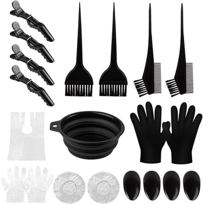 Complete Haarverf Set met 19 Stukken - Haarverfkwasten, Kam, Kleurenschaal en Oordoppen voor Professioneel Gebruik