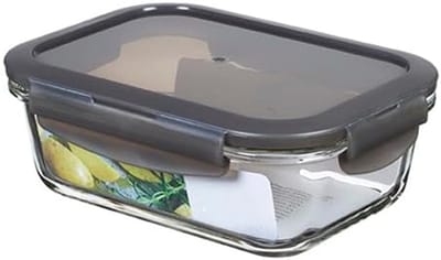 Famanu – Vershouddozen glas met deksel - 630 ml - 175 x 130 x 64 mm - koelkast - vriezer en vaatwasser - borosilicaatglas tot 400 °C - bestendig - magnetronservies met deksel
