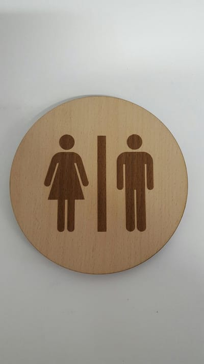 Bordje pictogram man/vrouw - rond