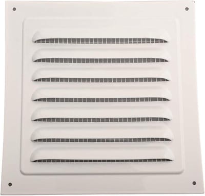 Ventilatierooster Aluminium Vierkant - Afdekking Rooster - Ventilatie Kanalen Beschermen - Geïntegreerd Nylon Gaas - 100 x 100 mm - Wit