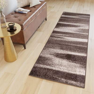 Tapiso Sari Tapijt Loper Bruin Duurzaam Woonkamer Hal Slaapkamer Maat- 70x100