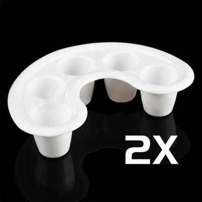 DW4Trading Nagel Manicure Bowl - Set van 2 Stuks - Wit