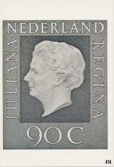 Briefkaart met afbeelding Juliana Regina postzegel
