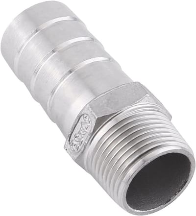 RVS Slangverbinder voor Tuinslangen, 55 Graden BSPT 1/8"~3/4", Duurzaam en Betrouwbaar voor Tuinonderhoud en Irrigatie