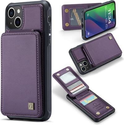 Portemonnee Backcover met RFID-bescherming voor iPhone 15 Plus / 14 Plus _ Paars