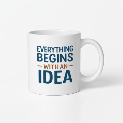 Inspirerende Koffiemok "Everything Begins With An Idea" - Creatieve Mok voor Ideeën