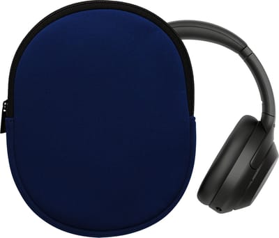 kwmobile hoes geschikt voor Sony WH-1000XM4 / WH-1000XM3 / Jabra Evolve 20 - 21,5 x 16 cm - Beschermhoes voor headset in donkerblauw - Van neopreen