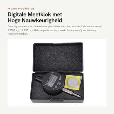 Dailygoods- Meetklok Hoge Nauwkeurigheid - Digitale Meetklok 0,0005 Inch/0,01 Mm Resolutie - Micro Design - Aluminiumlegering - Duurzaam en Lichtgewicht - Digitale Schuifmaat
