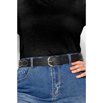 Yours Riem Met Laseruitsnijding En Studs In Zwartsize 44-46