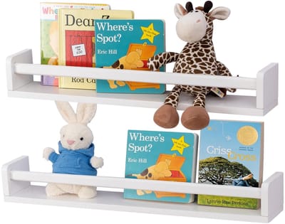 Dailygoods- Boekenplanken Set van 2 - Wandplank - Drijvende Planken - Kinderkamer - Massief Hout - Opslag Organizer 40 cm - Wandplanken