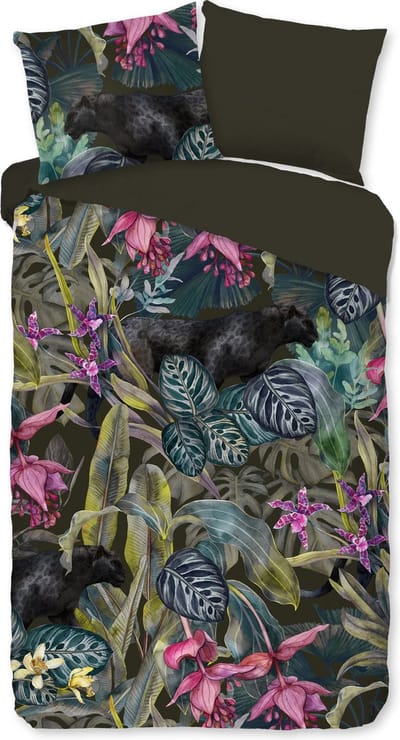 Pure dekbedovertrek bladeren / jungle - 1 persoons 140x200/220 cm - Multi - Microvezel