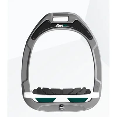 Ingelande stijgbeugels Grip Aluminium/Wit/Groen Flex-On Green Composite