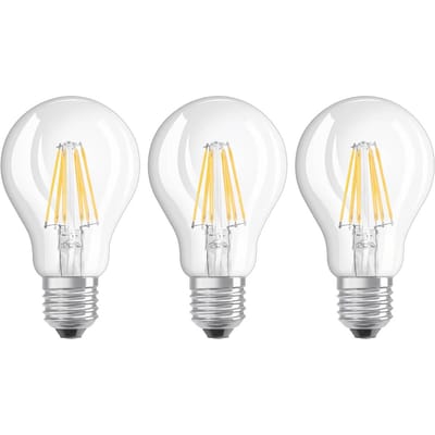 OSRAM LED filament lamp E27 7W, warmwit, set van 3