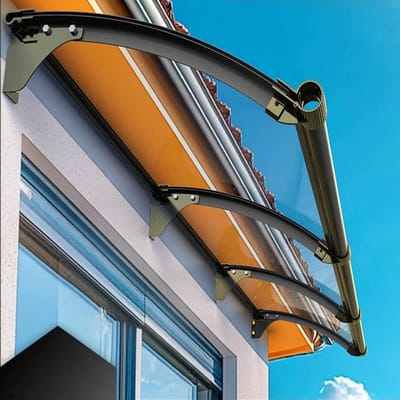 Deur Overkapping - Veranda Luifel - Bescherming Buiten - Massieve Polycarbonaat - 120x160cm - Transparant
