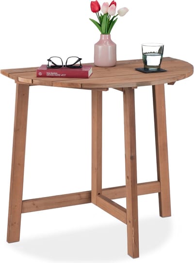 Klaptafel halfrond - tot 20 kg - 74 x 80 x 50 cm - kleine balkontafel - hout