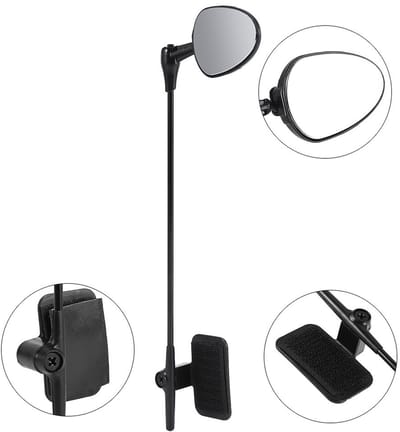 Dailygoods- Achteruitkijkspiegel 360 Graden Verstelbaar - Fietshelm - Lichtgewicht ABS - Eenvoudige Installatie - Super Reflecterend - Universele Pasvorm - Fiets Spiegel