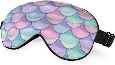 Lichtblokkerend Slaapmasker met Zeemeermin Schubbendesign Zacht en Verstelbaar