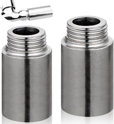 2x Kraanverlengstuk 3/4 Inch x 80mm RVS - Verlengnippel voor Verwarming en Waterleidingen