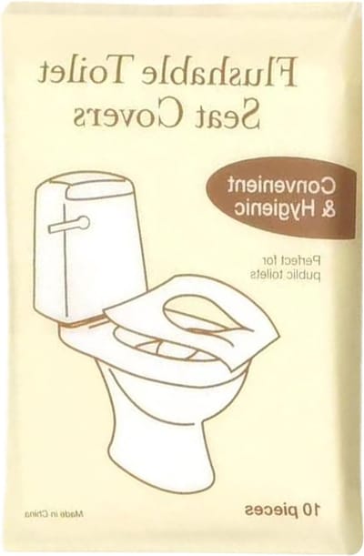 Wegwerp Toiletbril - Hygiënische Hoezen - Reizen en Onderweg - Wateroplosbaar Materiaal - 430 x 355 cm - Wit