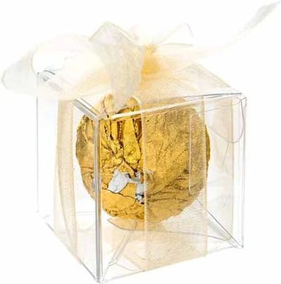 Plastic Doosjes 3,8x3,8x3,8cm Kristalhelder met Autolock Bodem (25 stuks) | transparante doosjes | doorzichtige doosjes
