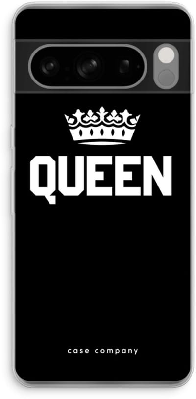 Case Company® - Hoesje geschikt voor Google Pixel 8 Pro hoesje - Queen zwart - Soft Cover Telefoonhoesje - Bescherming aan alle Kanten en Schermrand