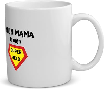 Akyol - mijn mama is mijn superheld koffiemok - theemok - Moeder - super mama - moeder cadeautjes - moederdag - verjaardag - geschenk - kado - 350 ML inhoud