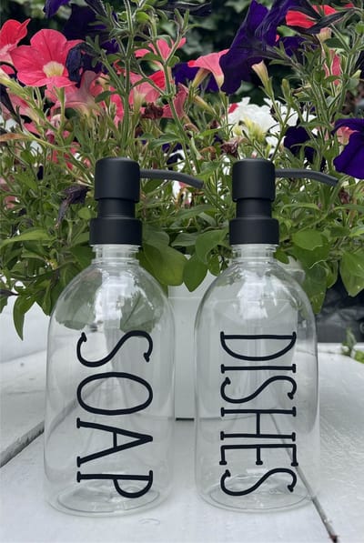 BBBLS® Design Dispenser Giftset "Soap Dishes" | Transparant Kunststof | 500ml | RVS / Metaal Pomp Zwart | Zeeppomp | Zeepdispenser | Zeephouder