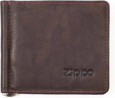 Lederen portemonnee met money clip Zippo - Bruin