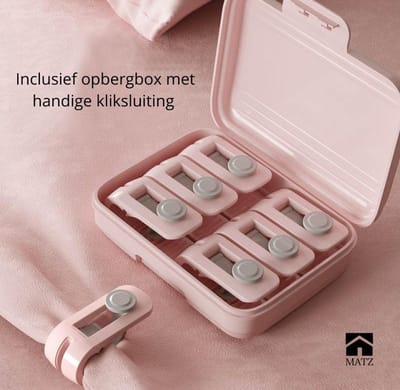 CHPN - Dekbedclips - Dekbedklemmen - 6 roze Dekbedclips - Stevig & Incl. Opbergdoosje - Perfect voor Lakens, Knijpers & Klemmen"