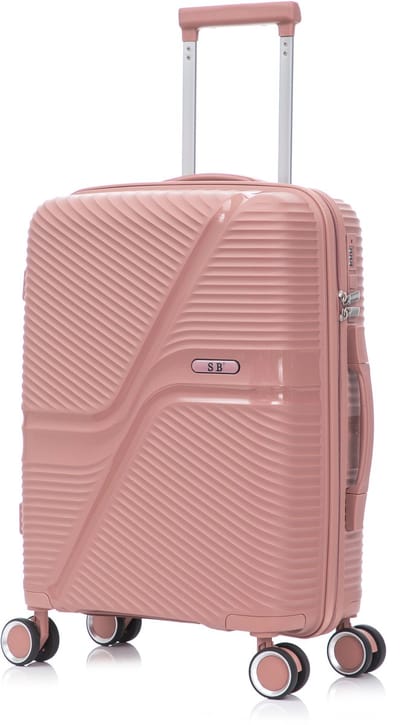 SB Travelbags Handbagage koffer 55cm 4 dubbele wielen trolley - Rosegoud