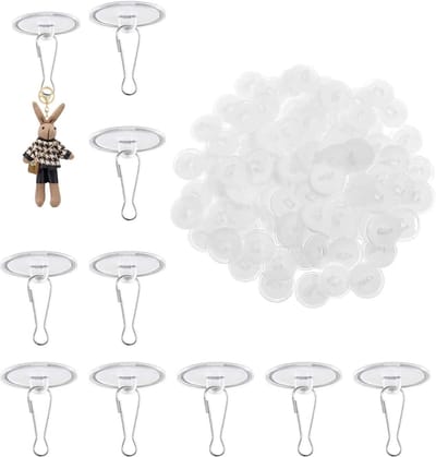 30 Stuks Zelfklevende PVC Haakjes met Metalen Lussen, 2 cm Diameter - Transparante Wand- en Plafondhaken voor Keuken, Badkamer en Feestdecoratie, Eenvoudig te Installeren zonder Boren