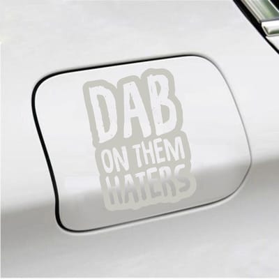 Bumpersticker - Dab On Them Haters - 10 X 14,5 - Zilver