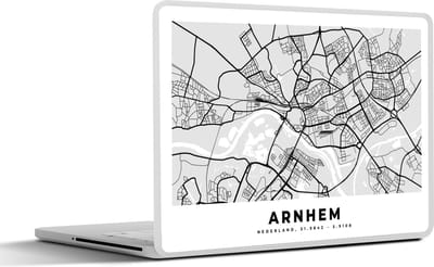 Laptop sticker - 12.3 inch - Stadskaart - Arnhem - Nederland - 30x22cm - Laptopstickers - Laptop skin - Cover