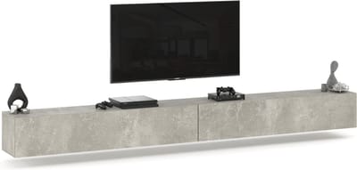 AZ Home Tv Kast Young 300 cm Grijs Betonlook Tv Meubel Hangend Kast Zwevend Woonkamer