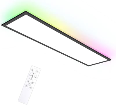 Oraymin RGB LED Plafondlamp Zwart 100x25 cm - 30W Dimbaar - Met Afstandsbediening