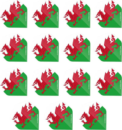 Dart Vleugels - Vliegers - Precisie Darts - Extra Dikke Kwaliteit - Standaard Vorm - Wales Vlag